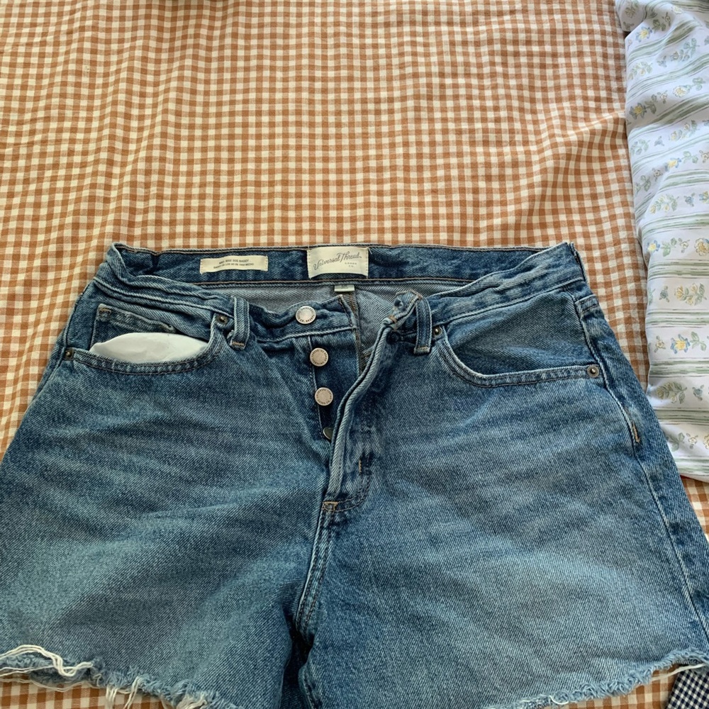 Universal Thread Women's High-Rise Button-Fly Denim Shorts - Blue